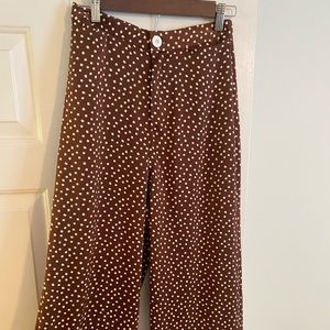 UO Polka Dot Satin Flowy Pants